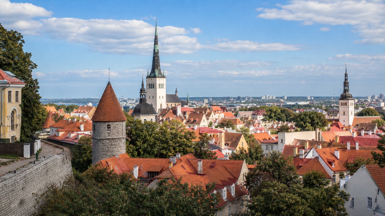 Tallinn cruise harbor with the medieval Old Town skyline beyond