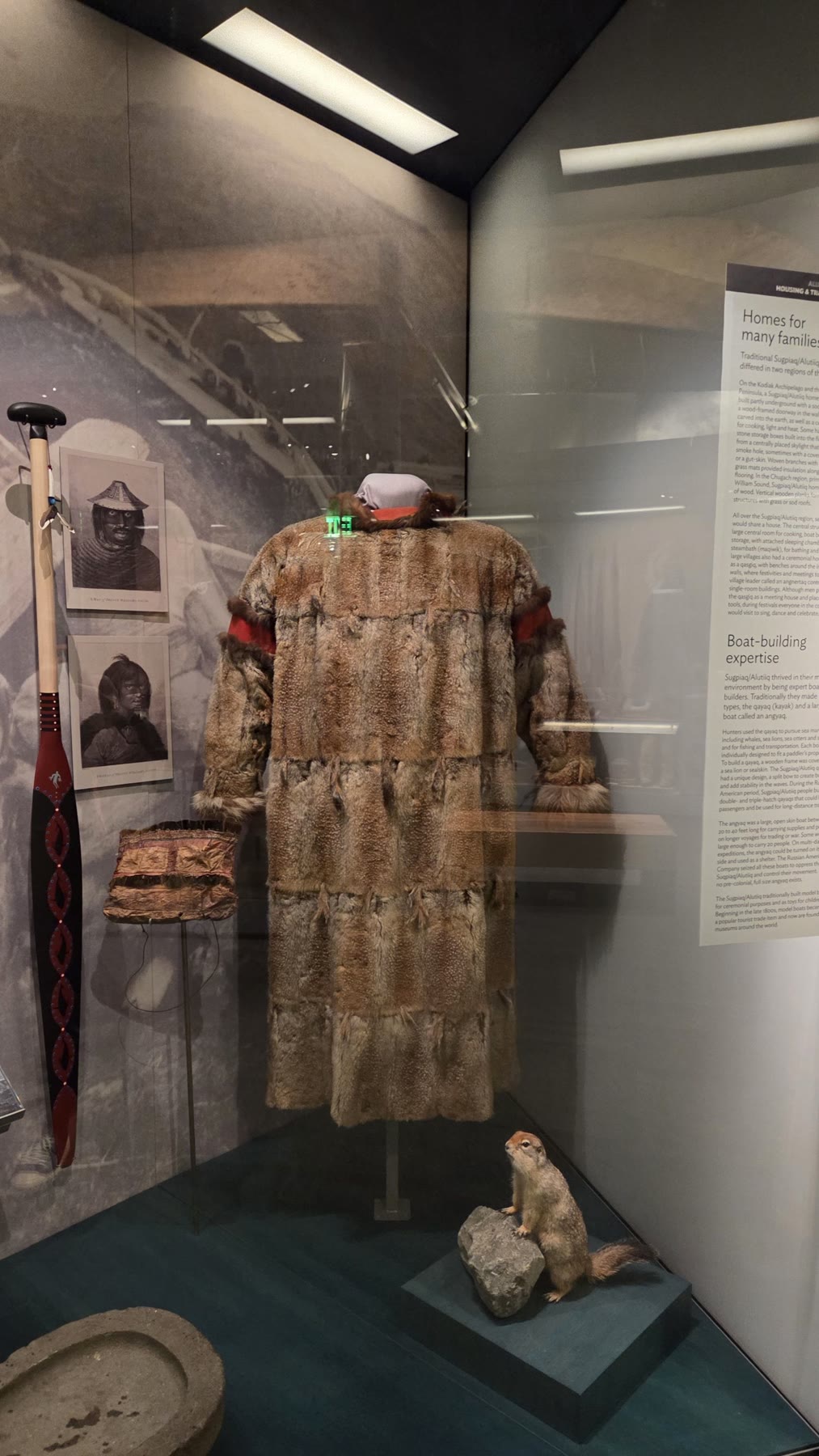 A cultural exhibit inside the Alaska State Museum in Juneau
